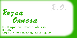 rozsa oancsa business card